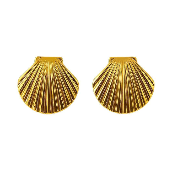 Stylish waterproof gold plated seashell earrings – perfect for daily wear