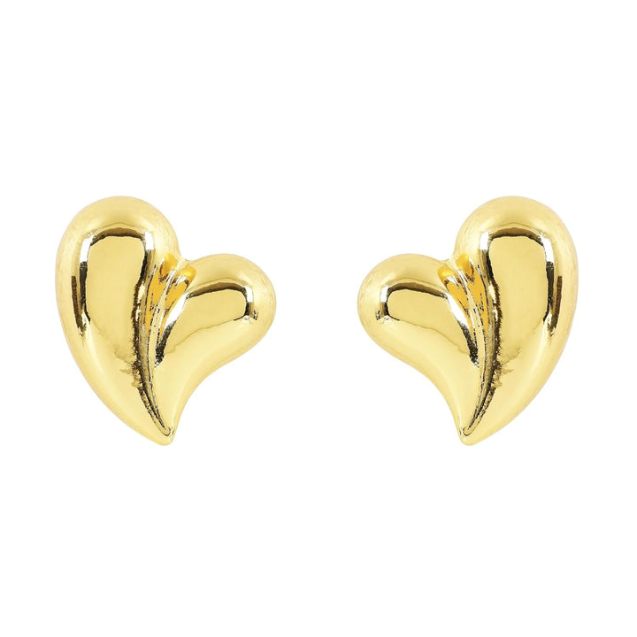 Romantic heart shape gold earrings for women – waterproof everyday wear
