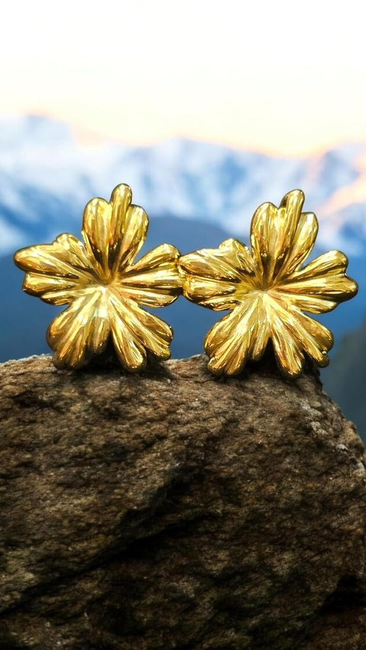 Shop waterproof chrysanthemum flower earrings for women, anti tarnish finish
