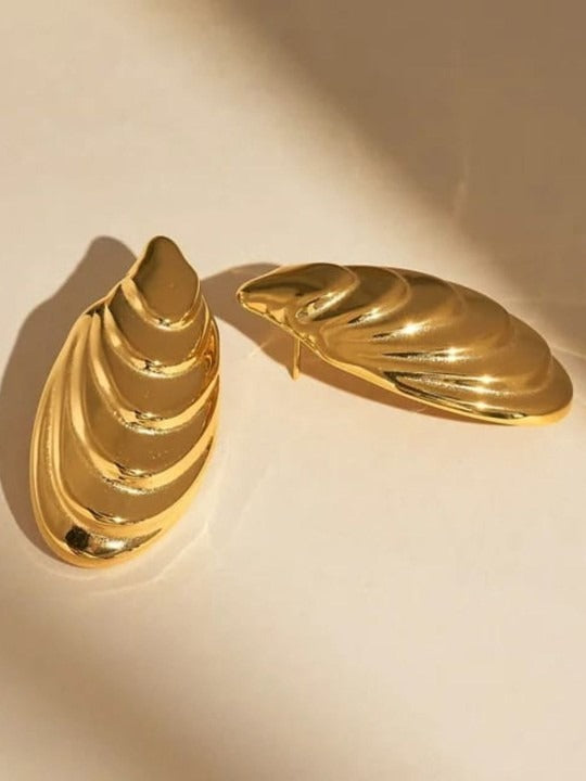 Buy gold metallic drop earrings for women – shop waterproof stainless steel style.