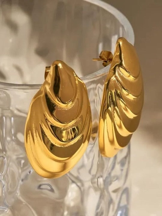 Shop anti tarnish gold shell earrings – buy stylish waterproof drop earrings.