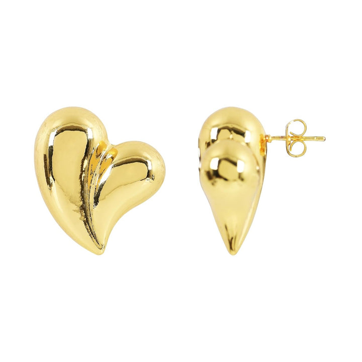 Premium stainless steel heart shape gold earrings – anti tarnish & elegant